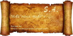 Stánicz Azár névjegykártya